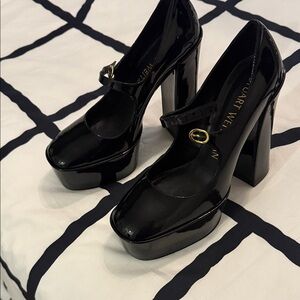 Stuart Weitzman Glossy Black Platform Heels